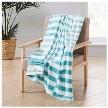 Harbor Home Coastal Plush Throw Nautical Stripe