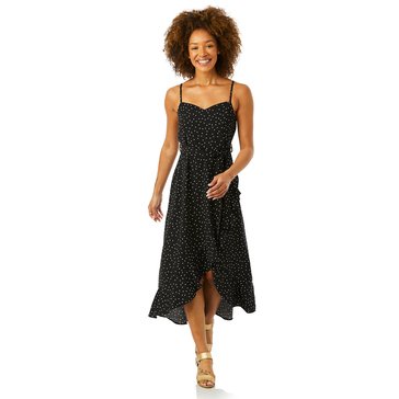 Pink Rose Women's Spaghetti Strap Ruffle Hem Dress