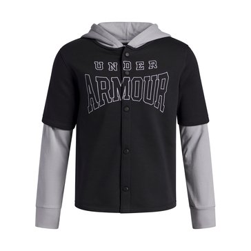 Under Armour Big Boys' Icon Fleece Twofer Baseball Button-Down Hoodie