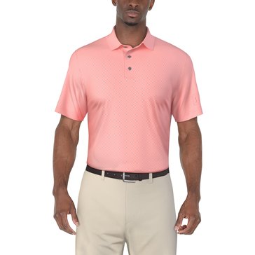 PGA Tour Men's Short Sleeve Micro Geo Printed Polo