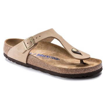 Birkenstock Women's Gizeh Soft Footbed Nubuck Leather Sandal