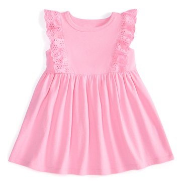 Wanderling Baby Girls' Solid Flutter Dress