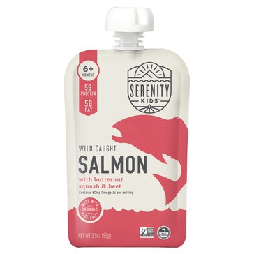 Serenity Kids Wild Caught Salmon with Organic Butternut Squash and Beet Baby Food Pouch
