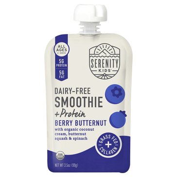 Serenity Kids Dairy Free Berry Butternut Smoothie with Protein Baby Food Pouch
