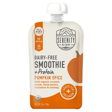 Serenity Kids Dairy Free Pumpkin Spice Smoothie with Protein Baby Food Pouch