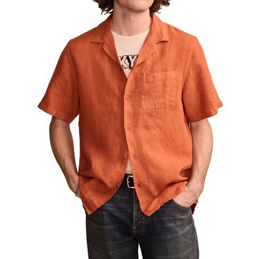 Lucky Brand Men's Linen Camp Collar Shirt
