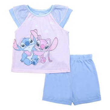 Disney Toddler Girls' Stitch Sleep Short Sets