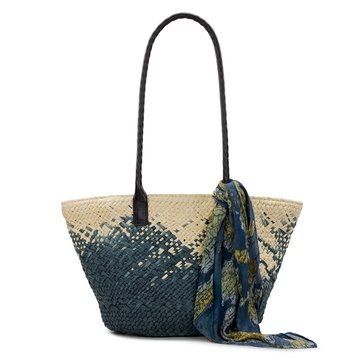 Patricia Nash Calypso Woven Tote With Spring Multi Scarf