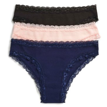 Real Women's Ribbed Lace Cheeky Underwear 3-Pack