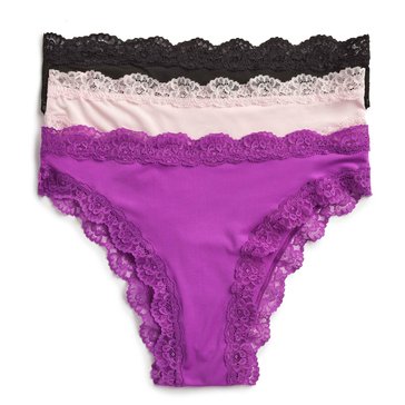 Real Women's Lace Trim Micro Bikini 3-Pack