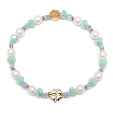 Little Words Project Four Leaf Clover Stacker Beaded Stretch Bracelet