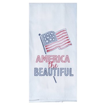 Kay Dee Patriotic America Beautiful Embossed Flour Sack Towel