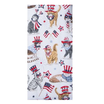 Kay Dee Patriotic Cats Terry Towel