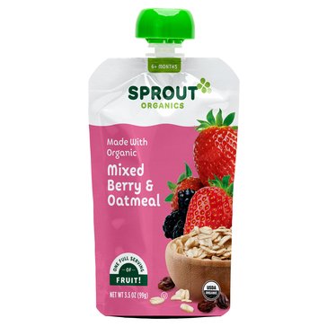 Sprout Organics Stage 2 Strawberry Blackberry Oatmeal Pouch