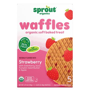 Sprout Organics Waffles Toddler Baked Treat  - Strawberry