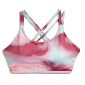 3 Paces Womens Asymmetrical Strap Printed Sports Bra
