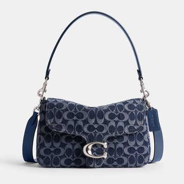 COACH Washed Denim Signature Soft Tabby Shoulder Bag