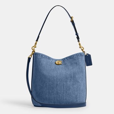 COACH Washed Denim Willow Soft Bucket Bag