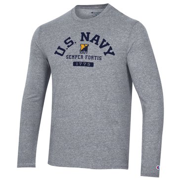 Champion Men's U.S. Navy N Tri-Blend Ls Tee