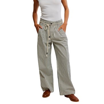 Free People Women's Dakota Railroad Stripe Cinched Pull On Jean
