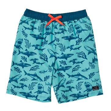 Big Chill Big Boys' Shark Print Swim Trunks