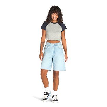 Vans Womens Sirelle Cutoff Raw Hem Loose Fit Denim Shorts