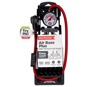 Schwinn Air Base Plus Foot Pump With Gauge And Foot Support