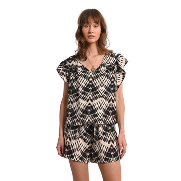 Molly Bracken Woven Print Cap Sleeve Top