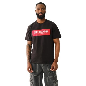 True Religion Men's Short Sleeve Mesh Box Logo Tee