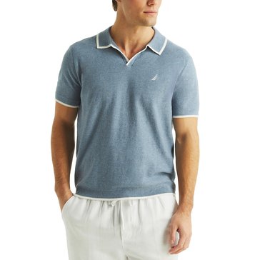 Nautica Men's Short Sleeve Full Button Knit