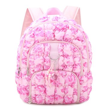 Omg Accessories Rose Print Scrunch Backpack