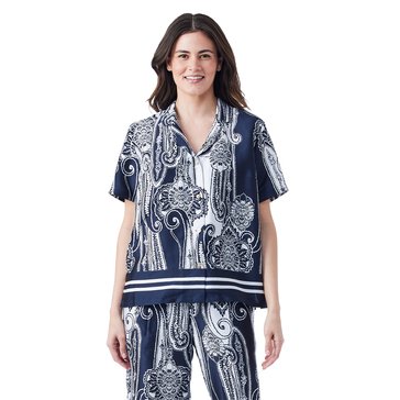 Nautica Women's Paisley Camp Shirt