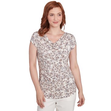 Emaline Women's Drape Neck Wildflower Top
