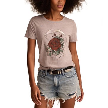 Lucky Brand Women's Celestial Rose Classic Crew Graphic Tee