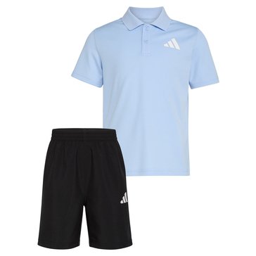 Adidas Toddler Boys' Polo Shirt And Woven Short Sets