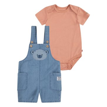Levi's Baby Boys' Applique Shortall and Tee Set