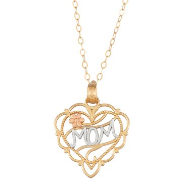 Mom Scallop Heart Pendant
