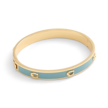 Coach Pegged C Enamel Hinged Bangle Bracelet