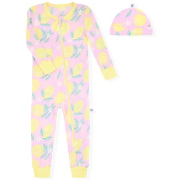 Sleep On It Baby Girls' Lemon Print Bamboo Coveralls