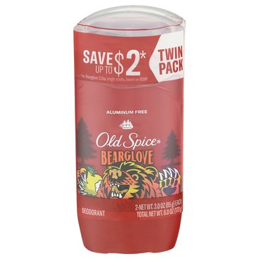 Old Spice Wild Collection Bearglove Twin Pack Deodorant