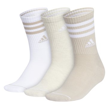 Adidas Women's 3.0 Cushioned Stripe Crew Socks, 3-Pack
