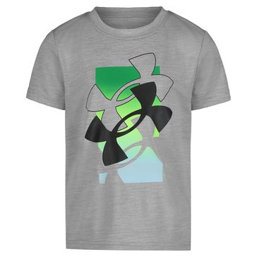 Under Armour Little Boys' Short Sleeve Tech Stacked Logo Tee