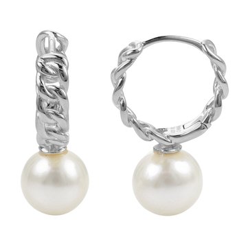 Imperial Chain with Freshwater Cultured Pearl Drop Huggies