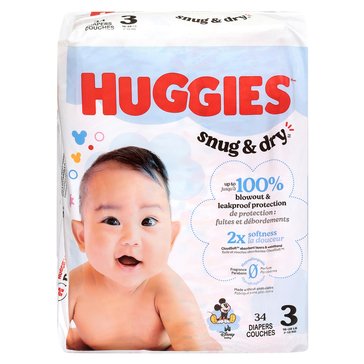 Huggies Snug and Dry Jumbo Pack, 34-Count