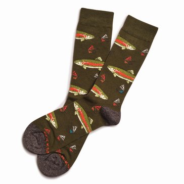 Socksmith Men's Stout Trout Bamboo Crew Socks
