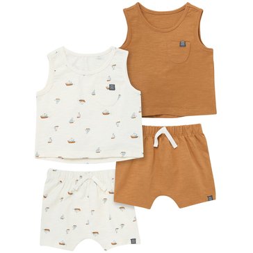 Gerber Baby Boys' Sleeveless Top Short Set, 4-Pack