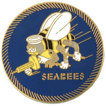 Mitchell Proffitt Seabee Large Round Lapel Pin