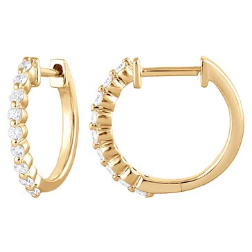 Because by Navy Star 1/4 cttw Floating Diamond Huggie Hoop Earrings
