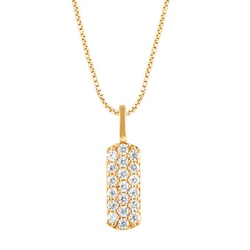 Because by Navy Star 1/5 cttw Dogtag Pendant Necklace