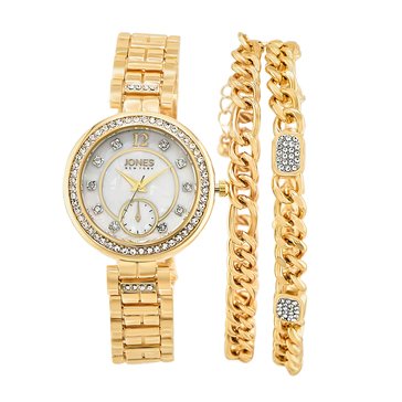 Jones NY Bracelet Diamond Dial Watch and Bracelet Boxed Set